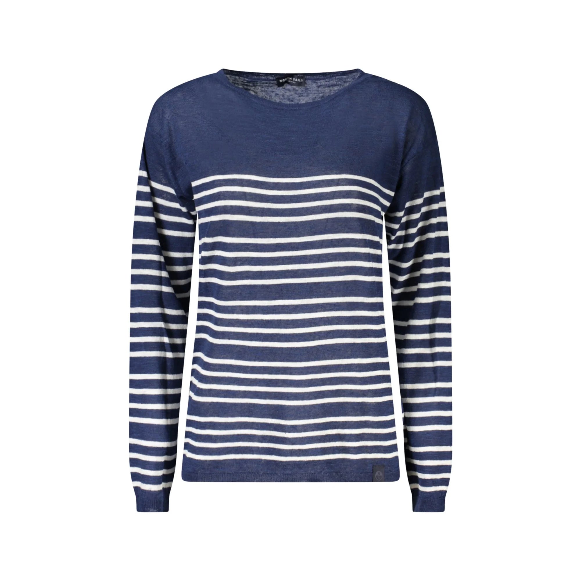North Sails Maglia Donna Blu Righe Maniche Lunghe Logo Maglie - foto prodotto